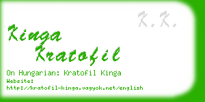 kinga kratofil business card